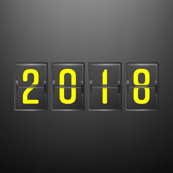 Feliz Año Nuevo 2018. Vector Holiday Banner o cartel con reloj abstracto . — Vector de stock
