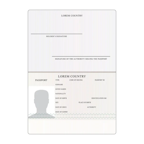 国際パスポートのベクトル。人の身分証明書。ビジネス、旅行の概念. — ストックベクタ
