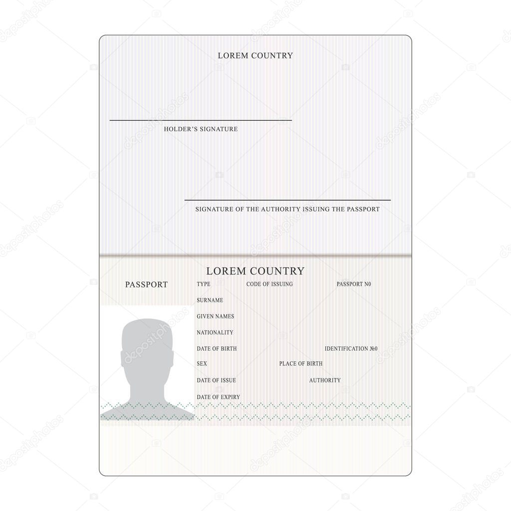 International Passport Vector. People Identification Document. Business, Travel Concept.