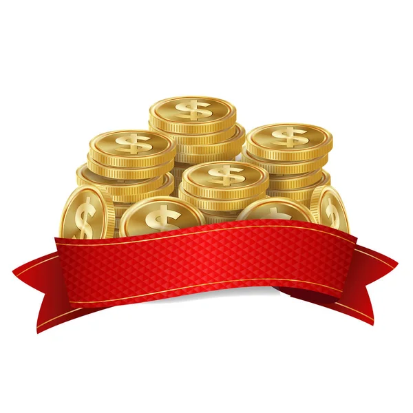 Jackpot fondo del vector. Golden Casino Treasure. Banner de gran ganancia para el diseño del premio gordo del casino en línea. Fondo de monedas . — Vector de stock