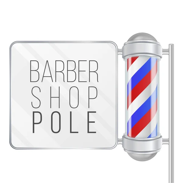 Barber Shop pólu vektoru. 3D classic Barber Shop Pole. Červené, modré, bílé pruhy. Izolované na bílém ilustrace — Stockový vektor