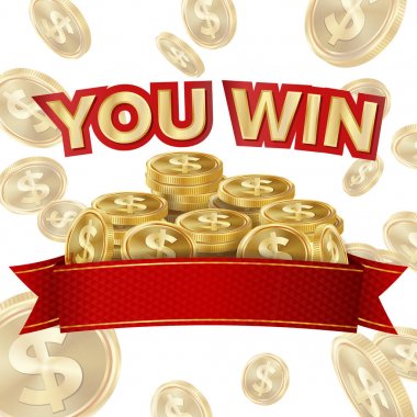İzole vektör kazanmak ekran. ackground için Online Casino kumar Club, Poker, Billboard.