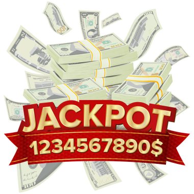 Jackpot izole vektör. Golden Casino hazine. Büyük kazan Banner Online Casino, kart oyunları, Poker, rulet için.