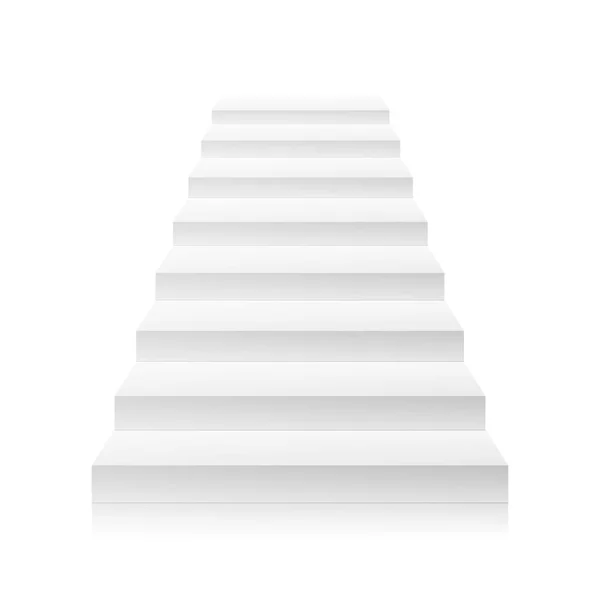 White Empty Staircase Vector. Steps. For Business Progress, Achievement, Growth, Career, Success, Development Concept. — Stock Vector