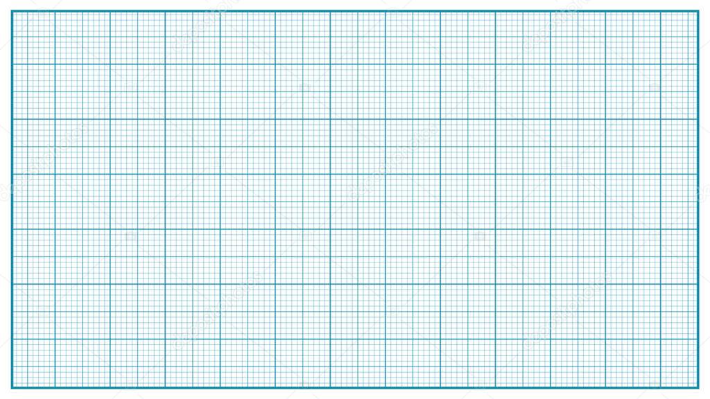 Millimeter Paper Vector. Blue. Graphing Paper For Education, Drawing Projects. Classic Graph Grid Paper Measure Illustration