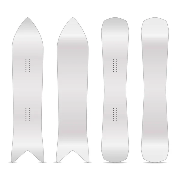 Snowboard Blank Vector. Empty Clean White Snowboards Template. Front ...