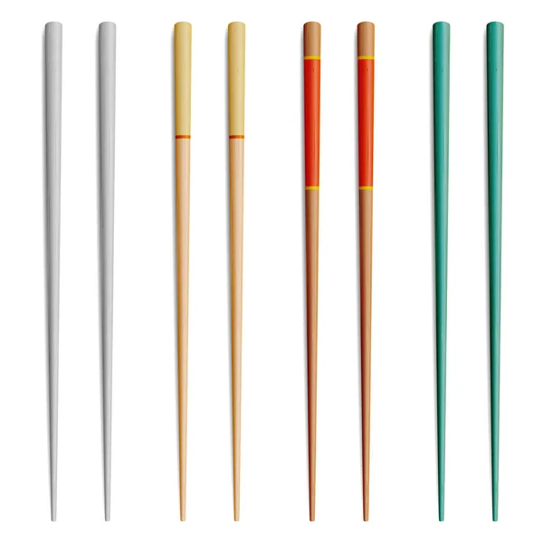 Chopsticks Vector. Para Nutrição Exótica, Restaurante Sushi, Design de Alimentos Marinhos. Chopsticks de comida asiática Ilustração isolada — Vetor de Stock