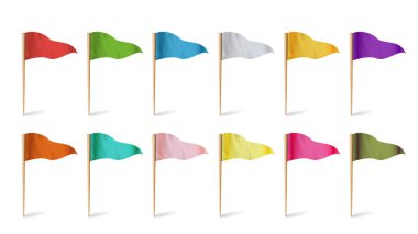 Konumu bayrakları vektör. Kavramını keşfetmek illüstrasyon.