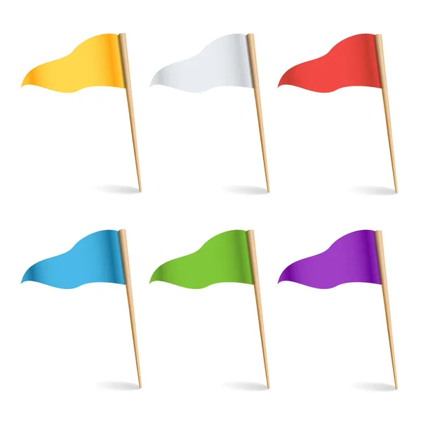 Drapeaux de cocktail colorés vecteur. Illustration de goupilles multicolores . — Image vectorielle