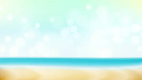 Summer Beach Vector Background. Blur Sea Coast. Outdoor Summer Vacation. Cruise Illustration — Stock Vector