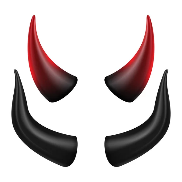 Devils horn vektor. Bra för Halloween-fest. Satan horn symbolen isolerade Illustration. — Stock vektor