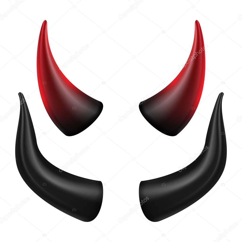 Devils Horns Vector. Good For Halloween Party. Satan Horns Symbol Isolated Illustration.