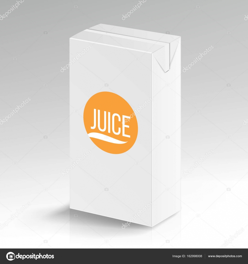 Download Juice Package Vector Realistic Mock Up. Carton Branding Box 1000 ml. White Empty Clean Cardboard ...