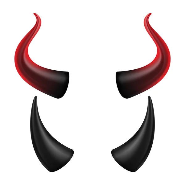 Devil Horns Vector. Halloween Evil Horns Sign, Ícone. Isolado em fundo branco — Vetor de Stock