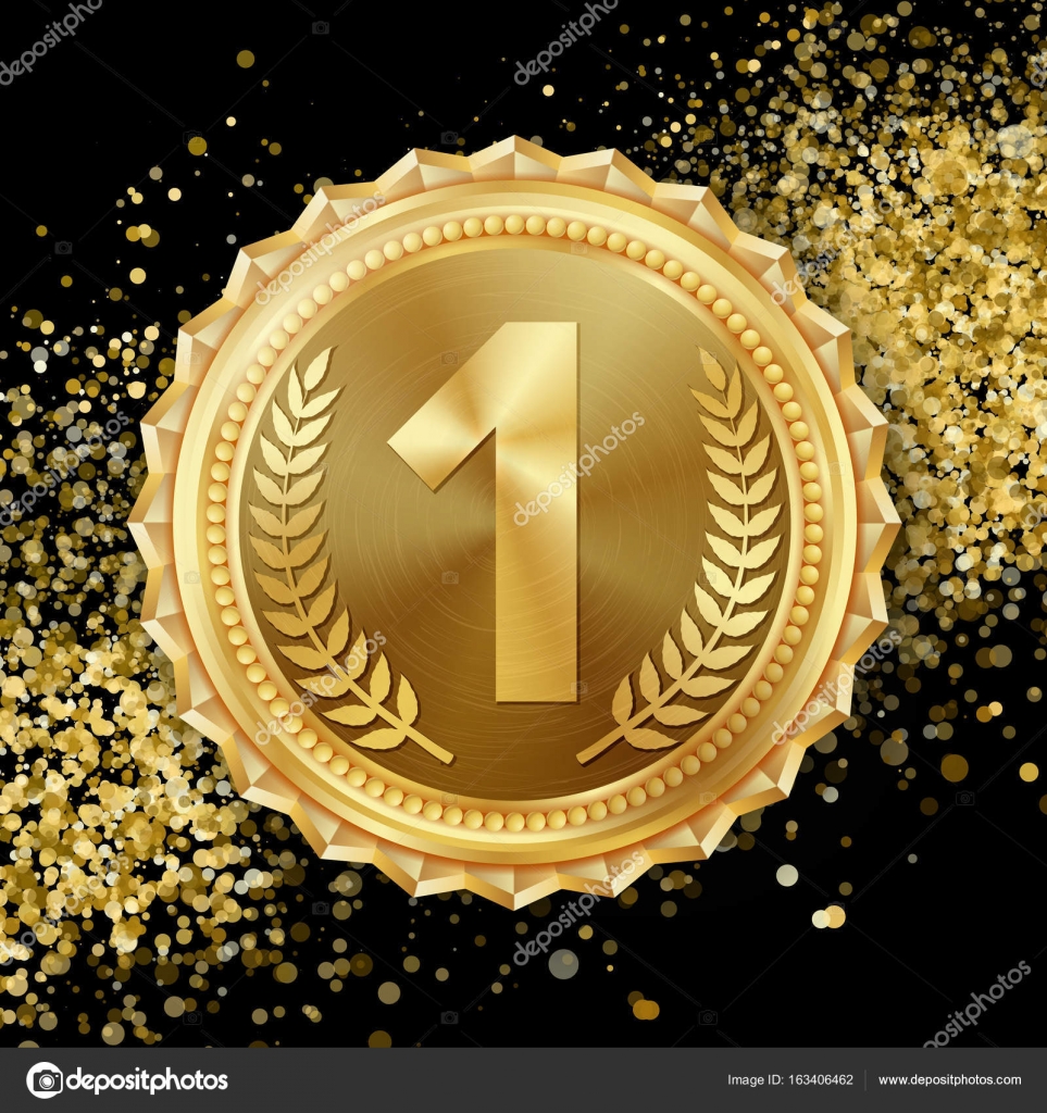Вектор Золотой Медали. Достижение 1 Места. Победитель, Чемпион.