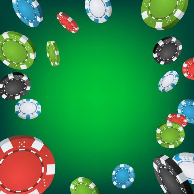 Casino kazanan arka plan. Düşen patlama Poker fişleri illüstrasyon kumar. İkramiye ödül tasarlamak