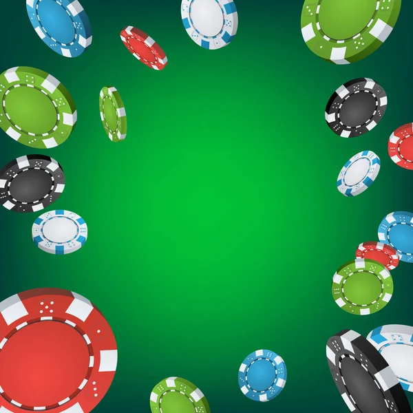 Fundo do vencedor do casino. Queda Explosão Gambling Poker Chips Ilustração. Jackpot Prize Design Ilustração —  Vetores de Stock