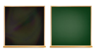 Okul yönetimi izole vektör. Ahşap çerçeve. Klasik boş sınıfa kara tahta illüstrasyon