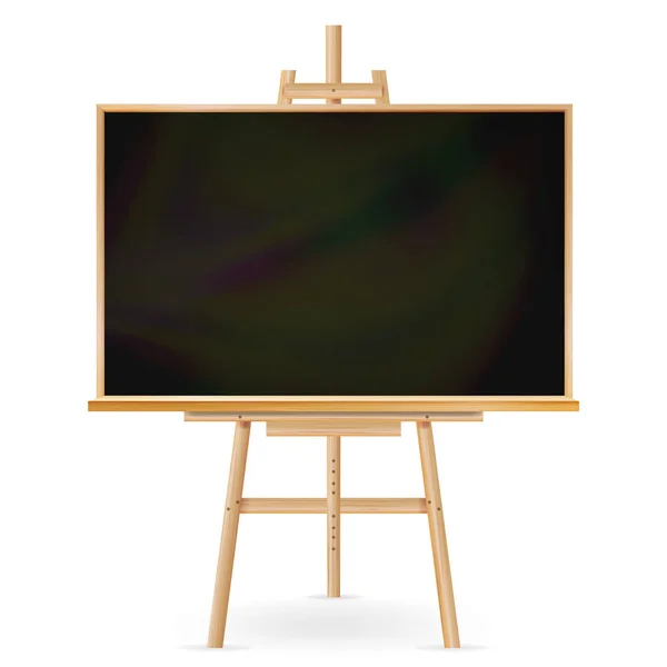 School Blackboard Vector. Houten Frame. Klassieke lege onderwijs schoolbord. Geïsoleerde realistische afbeelding — Stockvector