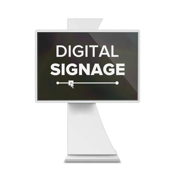 Reklam Digital Signage vektor. Reklam skärmen Mock upp isolerade. LCD Digital Signage för inomhus användning. Isolerade Illustration — Stock vektor