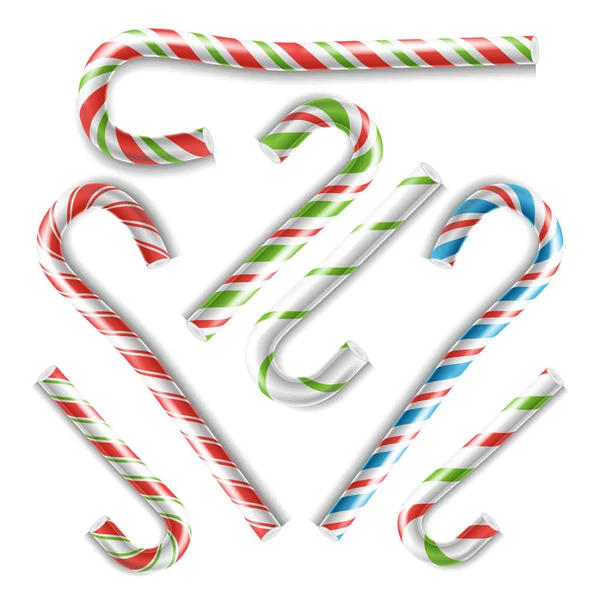 Classic Xmas Candy Cane Vector. Isolated On White Illustration — Stock Vector
