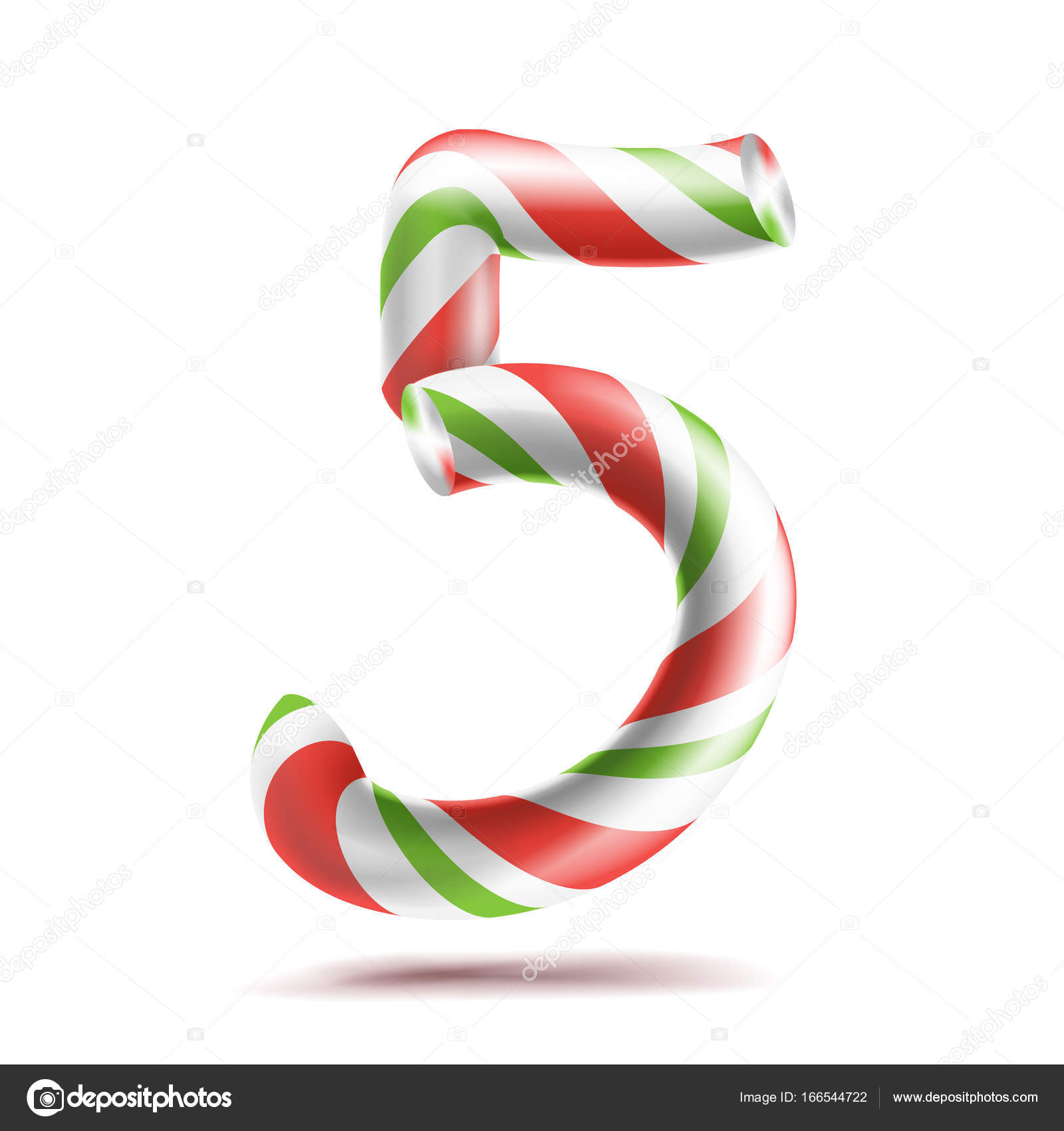 Figura 5 colori di Natale Rosso bianco verde a strisce Canna di caramella dura menta natale classico Disegno di nuovo anno