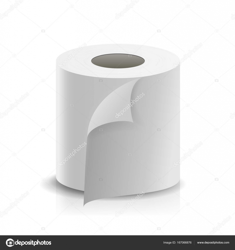 realistic paper roll vector template blank white toilet paper roll