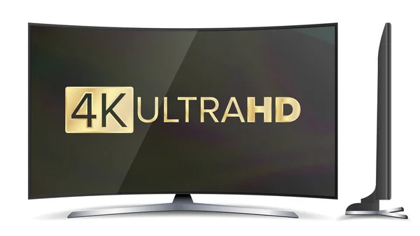 4k TV Vector Screen. UHD Sign. TV Ultra HD Resolution Format. Isolated Illustration — Stock Vector