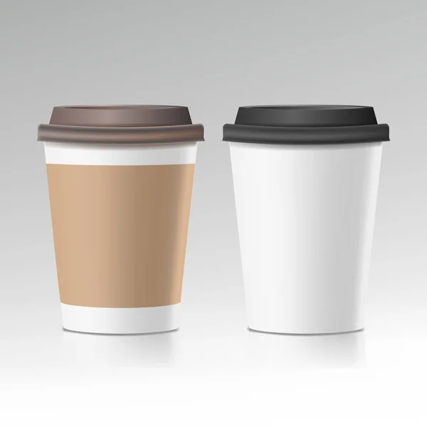 Coupe de café vecteur. Prenez loin Café tasse de café Mockup. Illustration isolée — Image vectorielle