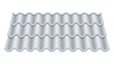 Gri oluklu kiremit vektör. Klasik seramik zemin kapak. Çatı illüstrasyon parçası.