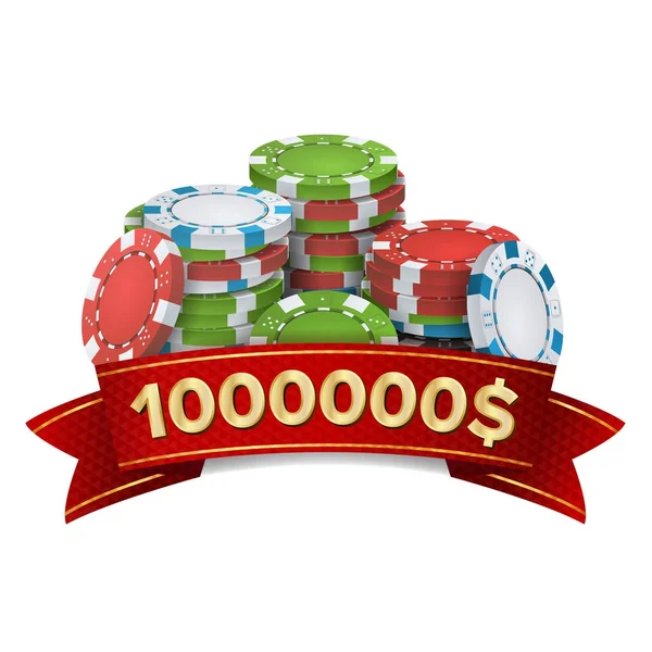 Casino kazanan arka plan vektör. Kumar Poker fişleri illüstrasyon. İkramiye ödül tasarlamak