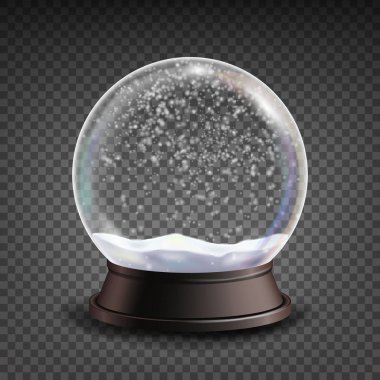 Küre gerçekçi Vector.Realisitc kar 3d kar küre oyuncak. Kış Xmas tasarım öğesi. Saydam arka plan illüstrasyon izole