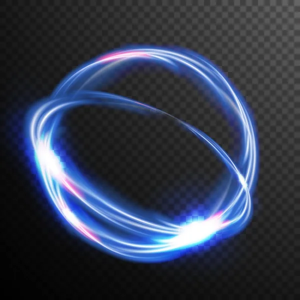Modré kruhy záře světelný efekt vektor. KRUHOVÁ vlna. Magické Neon Flash energii paprsků. Dobré pro nápisy, brožury. Izolované ilustrace — Stockový vektor