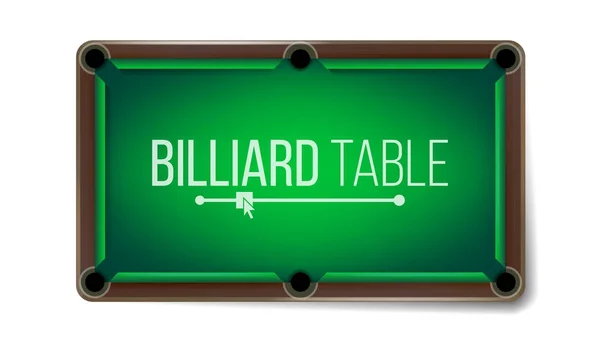 빈 당구 테이블 벡터입니다. 녹색 게임 스 누 커 테이블입니다. 최고의 볼 수 있습니다. 흰색 배경 그림에 절연 — 스톡 벡터