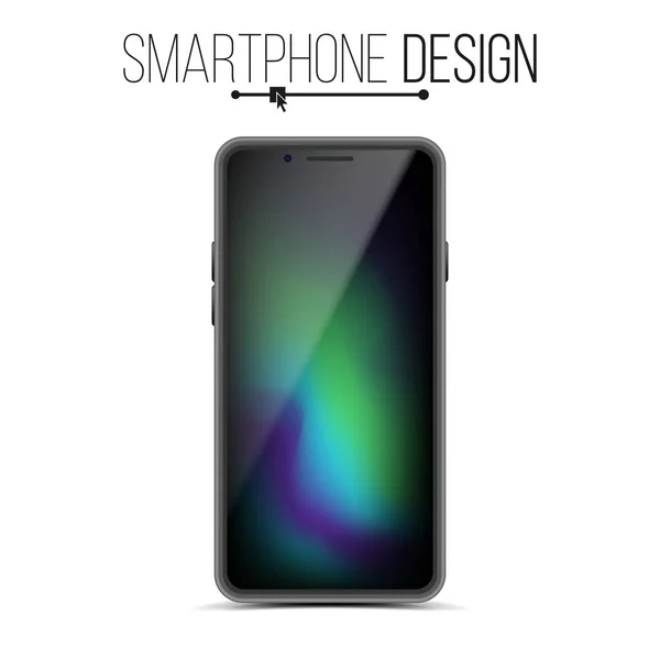 Smartphone-Mockup-Design-Vektor. schwarze moderne trendige Handy-Frontansicht. isoliert auf weißem Hintergrund. Realistische 3D-Illustration — Stockvektor