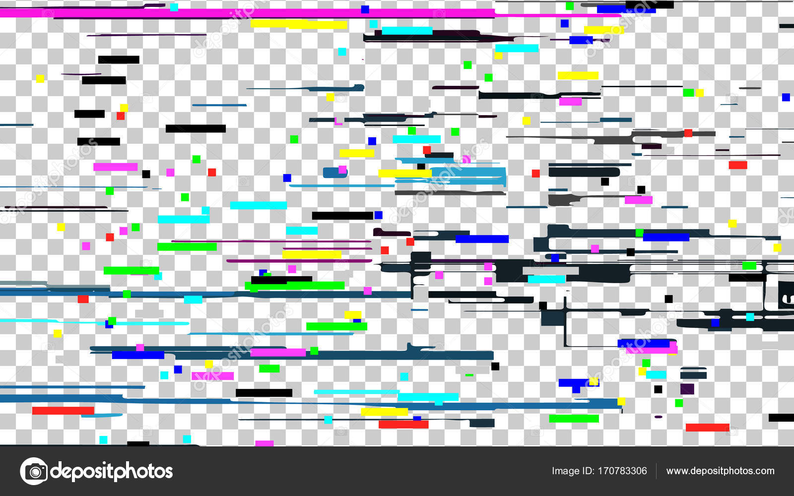 Digital decay elements. Television glitch effects, screen white