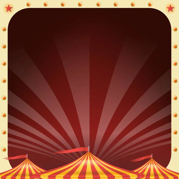 Circus Poster Vector. Circus Tent achtergrond. Pretpark partij. Vakantie-evenementen en Entertainment Concept. Illustratie — Stockvector