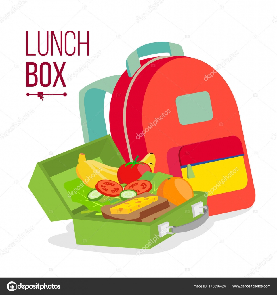 Lunch Box And Bag Vector. Healthy School Lunch Food For Kids, Student.  Isolated Flat Cartoon Illustration Stock Vector Image by ©pikepicture  #173896424