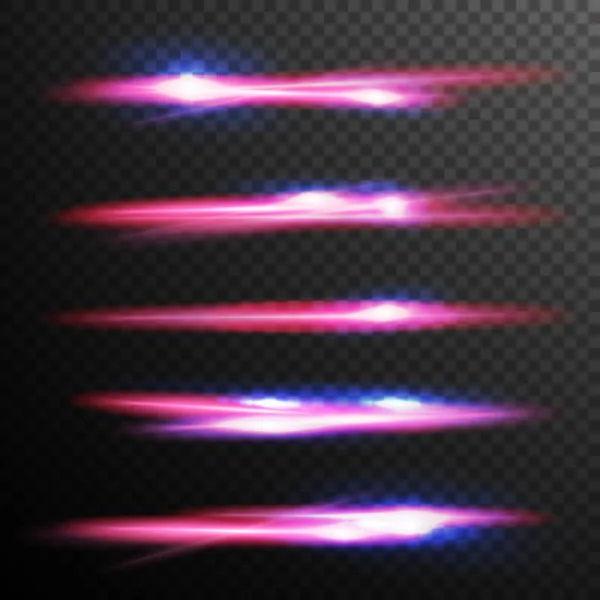 Vetor de Efeito de Luz de Brilho Vermelho. "Energy Lights Ray Streaks". Abstract Fire Flare Trace Lens Flares (em inglês). Elemento de design para cartaz de Natal, conceito futuro de tecnologia. Ilustração isolada —  Vetores de Stock