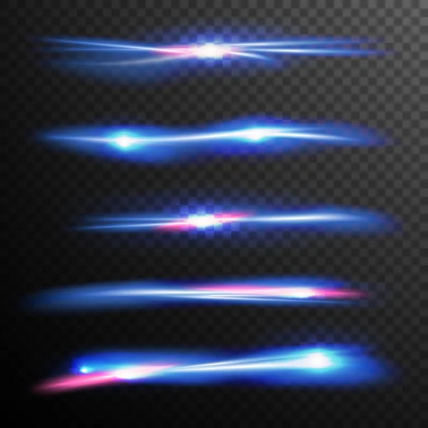 Blue Glow ljuseffekt vektor. Magiska Flash energi Neon Ray. Påfyllnadsrad. Bra för Banners, broschyr, jul koncept. Isolerade bakgrund Illustration — Stock vektor