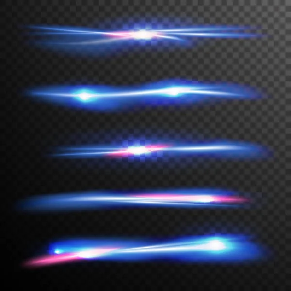 Vetor de efeito de luz de brilho azul. Energia Flash Mágica Neon Ray. Linha de Ondas. Bom para Banners, Folheto, Conceito de Natal. Ilustração de fundo isolado —  Vetores de Stock