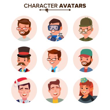 People Avatars Collection Vector. Default Characters Avatar Placeholder. Cartoon Flat Isolated Illustration clipart