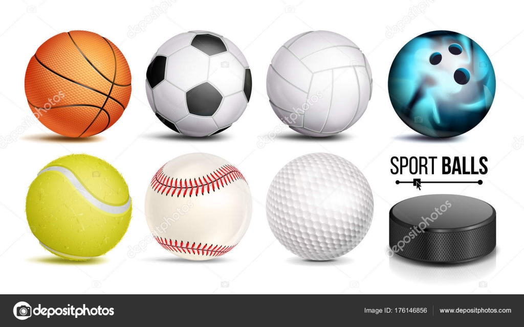 Sport Ball Set Vector. 3D Realistic. Popular Sports Balls Isolated On