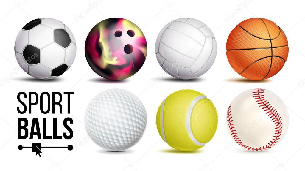 Sport Balls Set Vector. Isolated Illustration