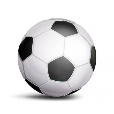 Futbol topu vektör. Spor oyun sembolü. Gerçekçi futbol topu. İllüstrasyon