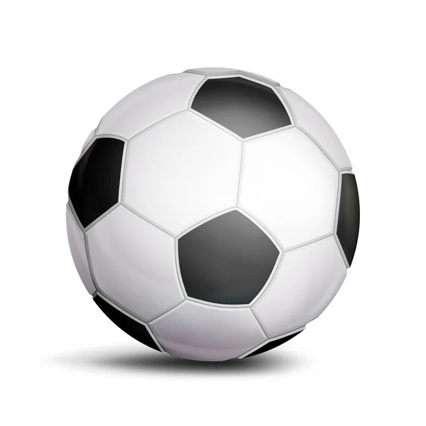 Futbol topu vektör. Spor oyun sembolü. Gerçekçi futbol topu. İllüstrasyon — Stok Vektör