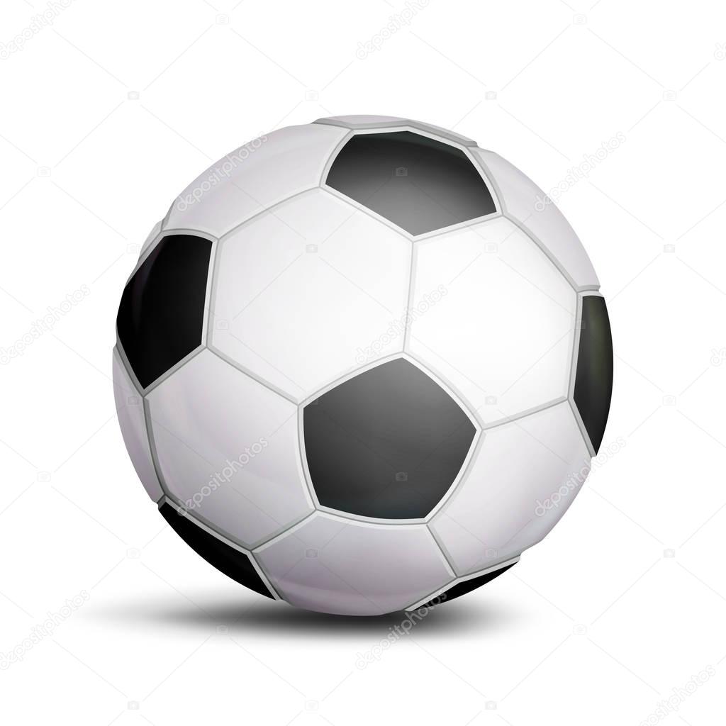 Football Ball Vector. Sport Game Symbol. Realistic Soccer Ball. Illustration
