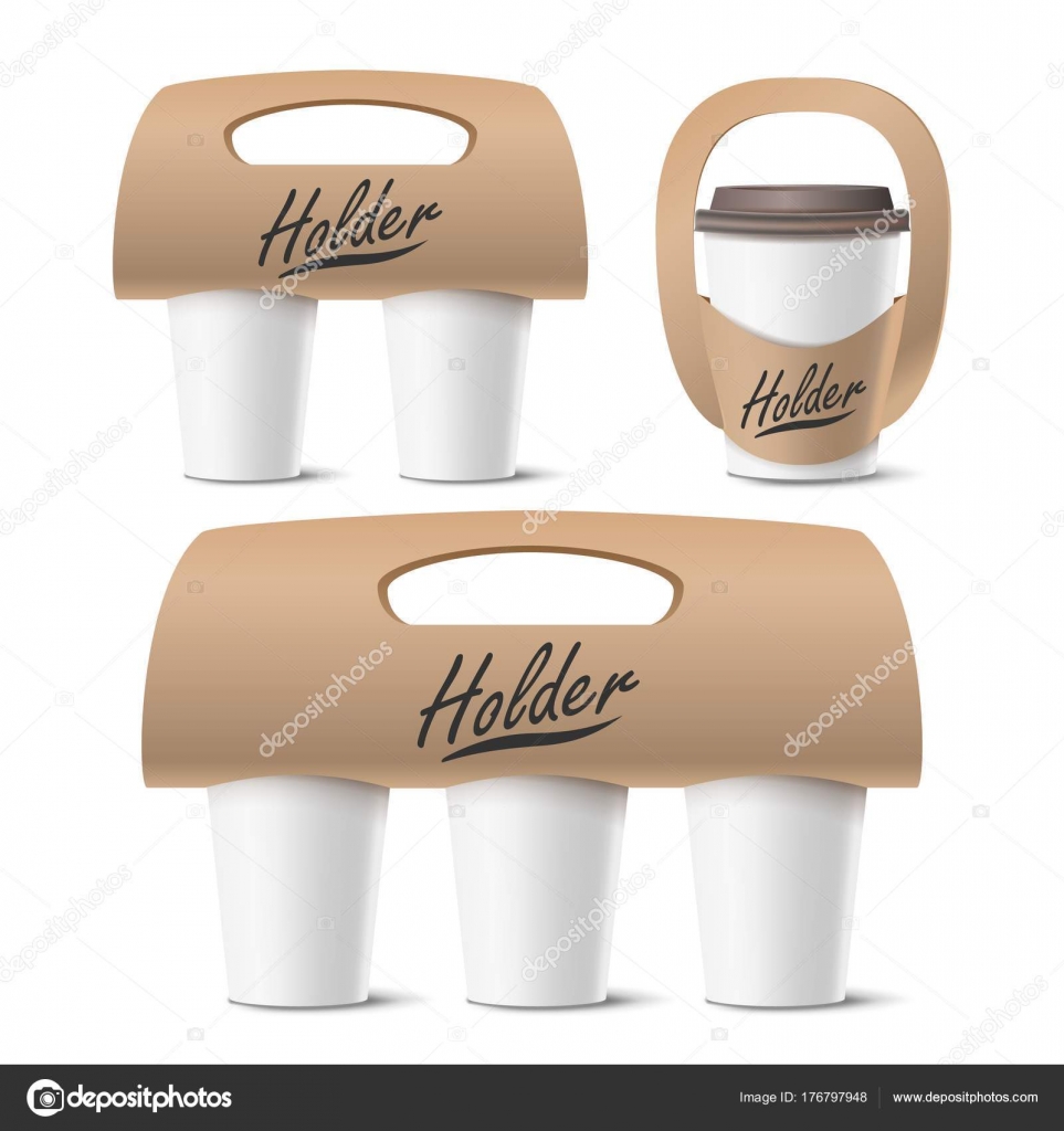 Download Coffee Cups Holder Set Vector Realistic Mockup Empty Packaging For Carrying One Two Three Cups Hot Drink Take Away Cafe Coffee Cups Holder Mockup Isolated Illustration Vector Image By C Pikepicture