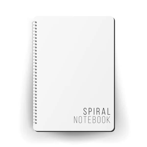 Modelo de nota realista em branco. Espiral e papel. Limpar Mock Up For Your Design. Ilustração vetorial — Vetor de Stock