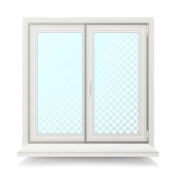 塑料窗口矢量。家居窗设计理念。孤立的白色背景插图 — 图库矢量图片